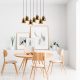 Opviq, 584TTM1370, Elegant Vintage Chandelier, Metal Body, 85 x 35 cm, Height 113 cm | Adjustable, 7 x E27 Max 40W | Modern Glam Scandinavian Design for Home Decor