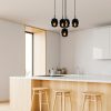 Modern Industrial Chandelier, Black & Fume, 65 x 65 cm, Adjustable Height 110 cm, Metal Body, 5 x E27 Socket, Stylish Lighting for Home & Office