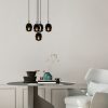 Modern Industrial Chandelier, Black & Fume, 65 x 65 cm, Adjustable Height 110 cm, Metal Body, 5 x E27 Socket, Stylish Lighting for Home & Office
