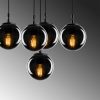 Modern Industrial Chandelier, Black & Fume, 65 x 65 cm, Adjustable Height 110 cm, Metal Body, 5 x E27 Socket, Stylish Lighting for Home & Office