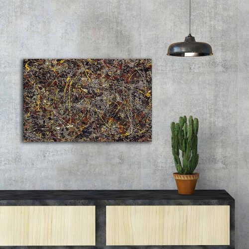Jackson Pollock No. 5 Decorative Canvas Painting, 45 x 70 cm, 100% Suede Canvas, 3 cm Wooden Frame | Stunning Art for Home & Office Decor