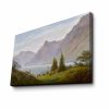 Elegant Decorative Canvas Painting by Caspar David Friedrich, 45 x 70 cm | 100% Suede Canvas, 100% Wooden Frame (3 cm) | Stunning Mountain Lake Landscape