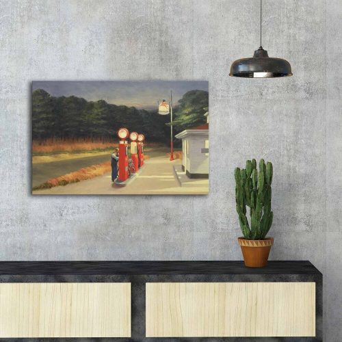 Edward Hopper Decorative Canvas Painting, 45 x 70 cm, 100% Suede Canvas, 100% Wooden Frame (3 cm Thick) | Elegant Art for Home & Office Decor