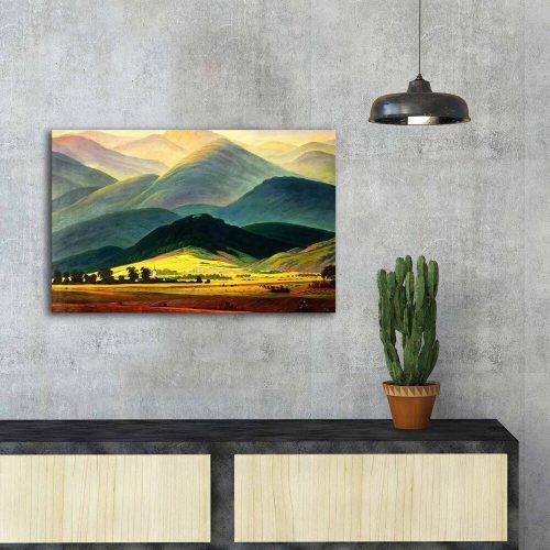 Elegant Decorative Canvas Painting by Caspar David Friedrich, 45 x 70 cm, 100% Suede Canvas, 3 cm Wooden Frame | Perfect for Home Decor & Art Lovers