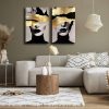 Elegant Decorative Canvas Paintings (2 Pieces), 100% Canvas, 45 x 70 cm Each | 100% Pine Wood Frame | Total Size: 95 x 70 cm | Perfect for Home Decor