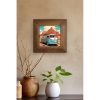 Elegant Decorative Framed Painting, 15.5 x 15.5 cm | 100% Ceramic with 100% Wooden Frame (2.5 cm Thick) | UV Printed Art for Stylish Home Décor