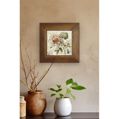 Elegant Decorative Framed Painting, 15.5 x 15.5 cm | 100% Ceramic with 100% Wooden Frame (2.5 cm Thick) | UV Printed Art for Stylish Home Décor