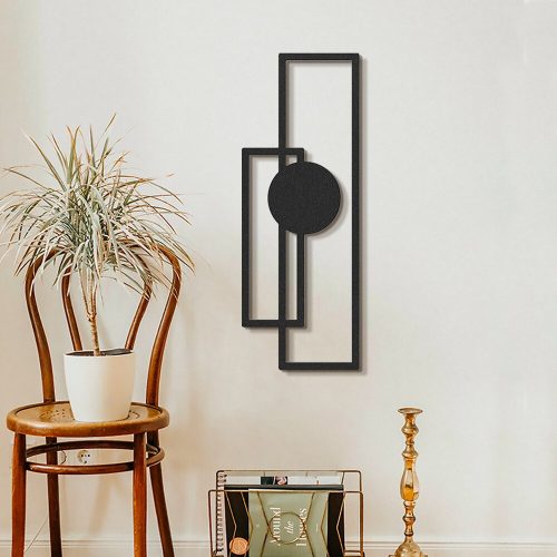 Stylish Black Decorative Metal Wall Accessory, 32 x 85 cm | 100% Steel, 1.5 mm Thickness | Lightweight & Durable, Perfect for Modern Decor