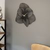 Elegant Black Decorative Metal Wall Clock, 49 x 49 cm | 100% Steel (1.5 mm) | Silent Mechanism for Peaceful Living Spaces | Lightweight 0.8 kg