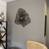 Elegant Black Decorative Metal Wall Clock, 49 x 49 cm | 100% Steel (1.5 mm) | Silent Mechanism for Peaceful Living Spaces | Lightweight 0.8 kg