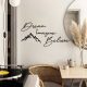 Decorative Metal Wall Accessory Set (4 Pieces) | 100% Steel, 1 mm Thick | Black | Dream 15x45cm, Imagine 14x36cm, Believe 11x32cm, Mountain 19x39cm