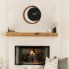 Elegant Decorative Metal Wall Clock, 48 x 48 cm | 100% Steel & Wooden Frame | Silent Mechanism | Black & Walnut | Perfect for Home Decor