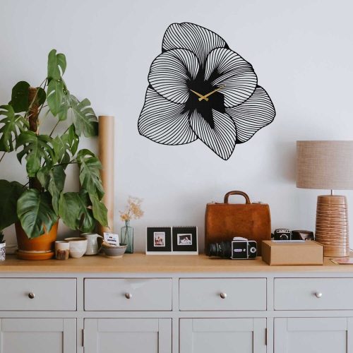 Elegant Black Decorative Metal Wall Clock, 70 x 70 cm | 100% Steel, 1.5 mm Thick | Silent Mechanism, Lightweight 1.7 kg | Perfect for Home & Office Decor