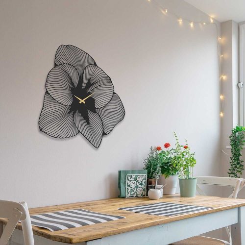 Elegant Black Decorative Metal Wall Clock, 70 x 70 cm | 100% Steel, 1.5 mm Thick | Silent Mechanism, Lightweight 1.7 kg | Perfect for Home & Office Decor