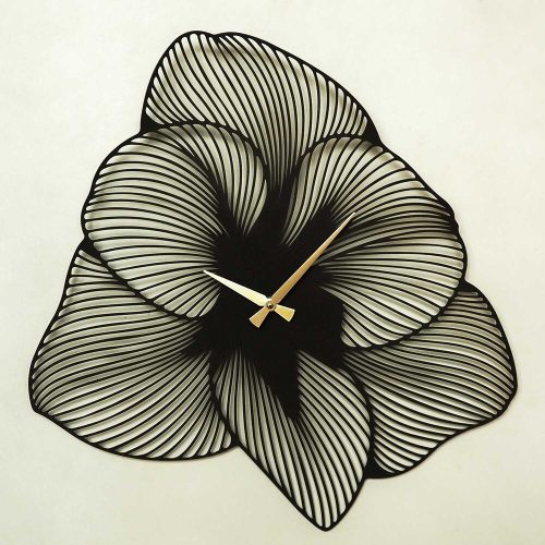 Elegant Black Decorative Metal Wall Clock, 70 x 70 cm | 100% Steel, 1.5 mm Thick | Silent Mechanism, Lightweight 1.7 kg | Perfect for Home & Office Decor