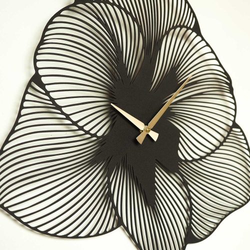 Elegant Black Decorative Metal Wall Clock, 70 x 70 cm | 100% Steel, 1.5 mm Thick | Silent Mechanism, Lightweight 1.7 kg | Perfect for Home & Office Decor
