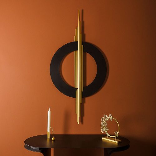 Elegant Decorative Metal Wall Accessory, Gold & Black, 49 x 98 cm | 100% Steel, 1.2 mm Thickness | Stylish Home Decor for Modern Spaces