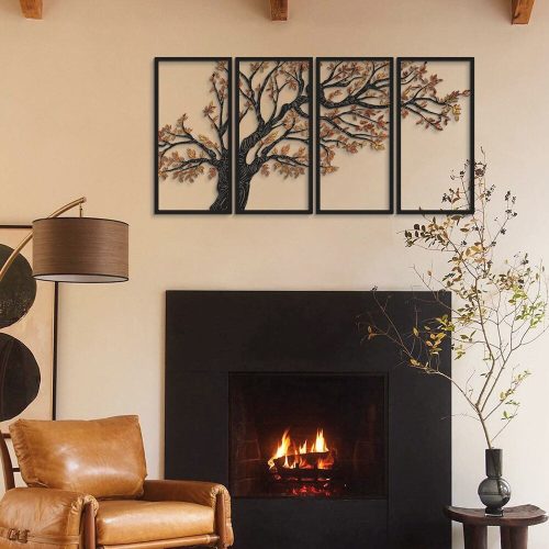 Stylish Black Decorative Metal Wall Accessory, 48 x 98 cm | 100% Steel, 1.2 mm Thickness | Lightweight 1.4 kg | Perfect for Modern Home Decor