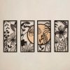 Stylish Decorative Metal Wall Accessory, Black & Beige, 29 x 68 cm | 100% Steel, 1.2 mm Thick | Durable & Elegant Design for Home Décor