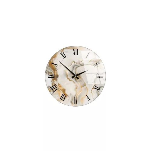 Elegant Decorative Glass Wall Clock, 40 cm Diameter, 100% Glass (4 mm Thick) | Stylish Home Decor for Living Room & Office | Timeless Design