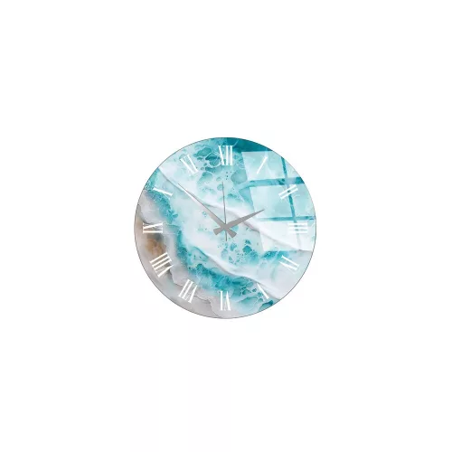 Elegant Decorative Glass Wall Clock, 40 cm Diameter, 100% Glass (4 mm Thick) | Stylish Home Decor for Living Room & Office | Timeless Design