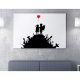 Stunning Banksy Decorative Canvas Painting, 50 x 70 cm, 50% Cotton/50% Polyester, Digital Print on Canvas, Framed with 2 x 3 cm Wooden Frame, Perfect for Modern Decor