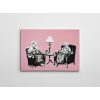 Stunning Banksy Decorative Canvas Painting, 50 x 70 cm, 50% Cotton/50% Polyester, Digital Print on Canvas, Framed with 2 x 3 cm Wooden Frame, Perfect for Modern Decor