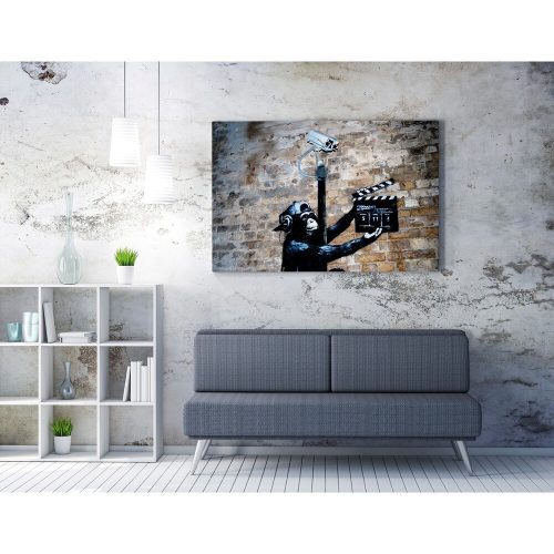 Stunning Banksy Decorative Canvas Painting, 50 x 70 cm, 50% Cotton/50% Polyester, Digital Print on Canvas, Framed with 2 x 3 cm Wooden Frame, Perfect for Modern Decor