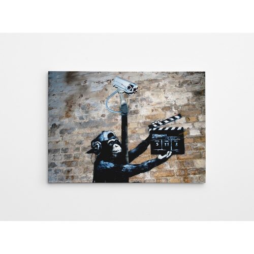 Stunning Banksy Decorative Canvas Painting, 50 x 70 cm, 50% Cotton/50% Polyester, Digital Print on Canvas, Framed with 2 x 3 cm Wooden Frame, Perfect for Modern Decor