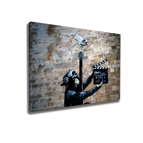Stunning Banksy Decorative Canvas Painting, 50 x 70 cm, 50% Cotton/50% Polyester, Digital Print on Canvas, Framed with 2 x 3 cm Wooden Frame, Perfect for Modern Decor
