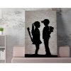 Stunning Banksy Decorative Canvas Painting, 50 x 70 cm, 50% Cotton/50% Polyester, Digital Print on Canvas, Framed with 2 x 3 cm Wooden Frame, Perfect for Modern Decor