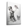 Stunning Banksy Decorative Canvas Painting, 50 x 70 cm, 50% Cotton/50% Polyester, Digital Print on Canvas, Framed with 2 x 3 cm Wooden Frame, Perfect for Modern Decor