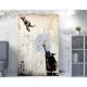 Stunning Banksy Decorative Canvas Painting, 70 x 100 cm, 50% Cotton/50% Polyester, Digital Print on Canvas, Framed with 2 x 3 cm Wooden Frame, Perfect for Modern Decor