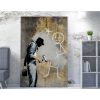 Stunning Banksy Decorative Canvas Painting, 70 x 100 cm, 50% Cotton/50% Polyester, Digital Print on Canvas, Framed with 2 x 3 cm Wooden Frame, Perfect for Modern Decor