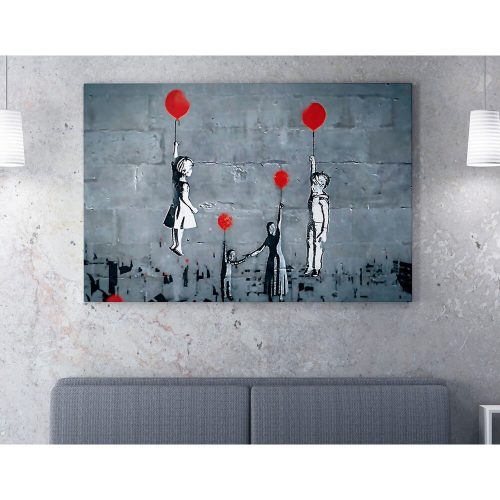 Stunning Banksy Decorative Canvas Painting, 70 x 100 cm, 50% Cotton/50% Polyester, Digital Print on Canvas, Framed with 2 x 3 cm Wooden Frame, Perfect for Modern Decor