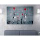 Stunning Banksy Decorative Canvas Painting, 70 x 100 cm, 50% Cotton/50% Polyester, Digital Print on Canvas, Framed with 2 x 3 cm Wooden Frame, Perfect for Modern Decor