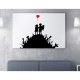 Stunning Banksy Decorative Canvas Painting, 70 x 100 cm, 50% Cotton/50% Polyester, Digital Print on Canvas, Framed with 2 x 3 cm Wooden Frame, Perfect for Modern Decor