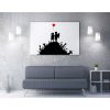 Stunning Banksy Decorative Canvas Painting, 70 x 100 cm, 50% Cotton/50% Polyester, Digital Print on Canvas, Framed with 2 x 3 cm Wooden Frame, Perfect for Modern Decor