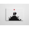 Stunning Banksy Decorative Canvas Painting, 70 x 100 cm, 50% Cotton/50% Polyester, Digital Print on Canvas, Framed with 2 x 3 cm Wooden Frame, Perfect for Modern Decor
