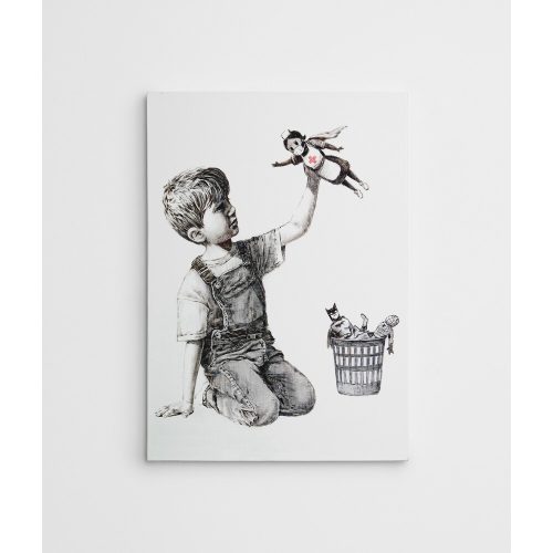 Stunning Banksy Decorative Canvas Painting, 70 x 100 cm, 50% Cotton/50% Polyester, Digital Print on Canvas, Framed with 2 x 3 cm Wooden Frame, Perfect for Modern Decor