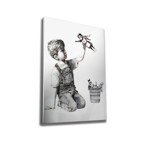 Stunning Banksy Decorative Canvas Painting, 70 x 100 cm, 50% Cotton/50% Polyester, Digital Print on Canvas, Framed with 2 x 3 cm Wooden Frame, Perfect for Modern Decor