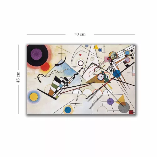 Vasili Kandinsky Decorative Canvas Painting, 45 x 70 cm, 100% Canvas, 100% Wooden Frame (2.8 cm Thick) | Perfect for Modern Home Decor & Art Lovers