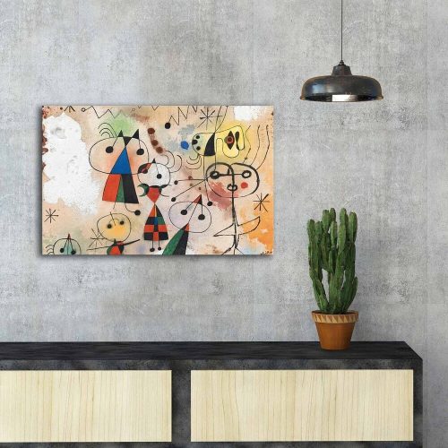 Decorative Canvas Painting - The Harlequin's Carnival by Joan Miró, 45 x 70 cm, 100% Suede Canvas, 100% Wooden Frame (3 cm Thick) | Elegant Art for Home Decor