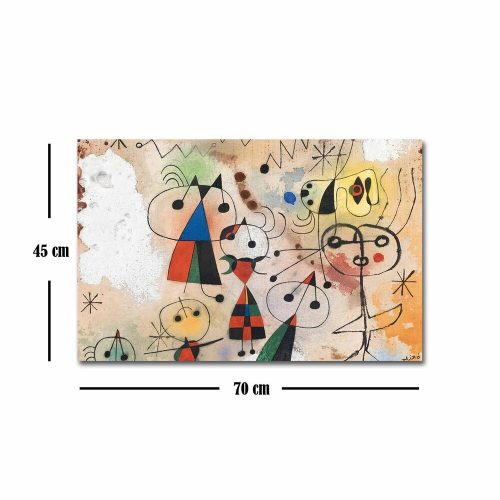 Decorative Canvas Painting - The Harlequin's Carnival by Joan Miró, 45 x 70 cm, 100% Suede Canvas, 100% Wooden Frame (3 cm Thick) | Elegant Art for Home Decor