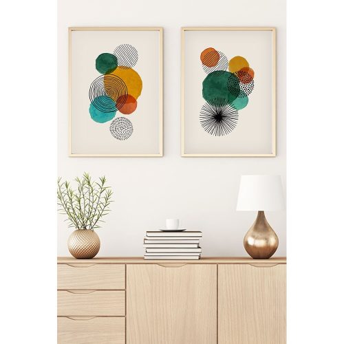 Elegant Decorative Framed MDF Paintings (2 Pieces), 30 x 40 cm | 100% MDF & Solid Wood Frame, 2.5 cm Thick | Perfect for Home Decor & Art Lovers