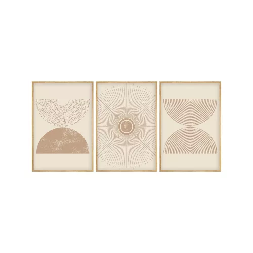 Elegant Decorative Framed MDF Paintings (3 Pieces), 50 x 35 cm | 100% MDF & Solid Wood Frame, 2 cm Thick | Perfect for Home Decor & Art Lovers
