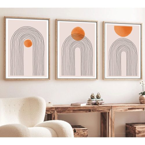 Elegant Decorative Framed MDF Paintings (3 Pieces), 50 x 70 cm | 100% MDF & Solid Wood Frame, 2.5 cm Thick | Perfect for Home Decor & Art Lovers