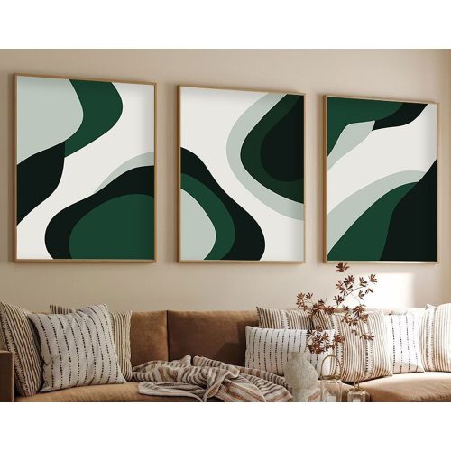 Elegant Decorative Framed MDF Paintings (3 Pieces), 50 x 70 cm | 100% MDF & Solid Wood Frame, 2.5 cm Thick | Perfect for Home Decor & Art Lovers