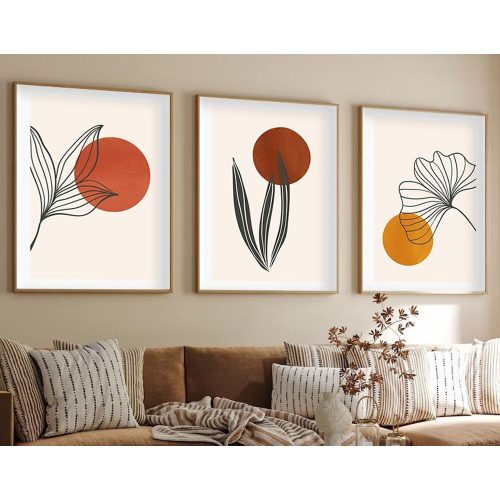 Elegant Decorative Framed MDF Paintings (3 Pieces), 50 x 70 cm | 100% MDF & Solid Wood Frame, 2.5 cm Thick | Perfect for Home Decor & Art Lovers