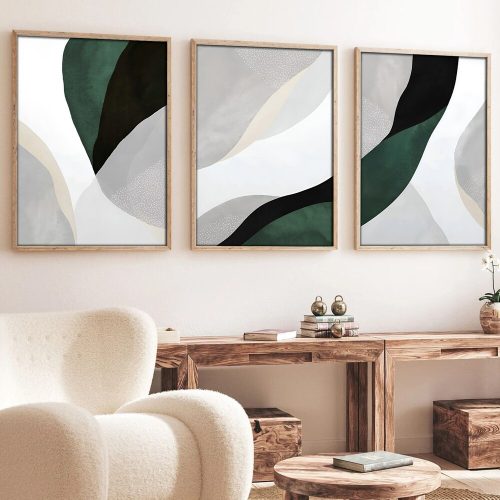 Elegant Decorative Framed MDF Paintings (3 Pieces), 50 x 70 cm | 100% MDF & Solid Wood Frame, 2 cm Thick | Perfect for Home Decor & Art Lovers